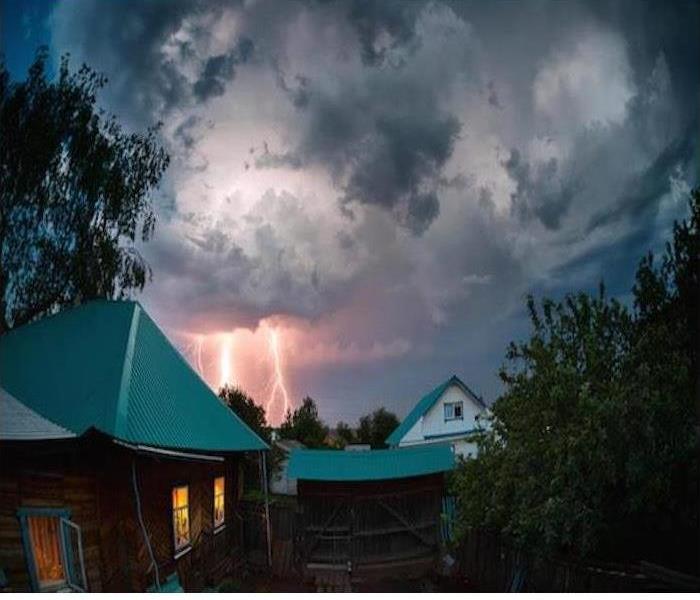 Evening Storm over a house. 